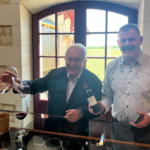 Alfred Tesseron and James looking pleased with the 2022 vintage