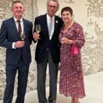 Donal, Christian Moueix and Paula at the opening of the new Chateau Belair-Monange