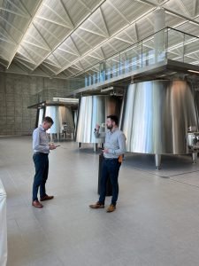 Tasting the 2022 vintage in the new facility at Lynch Bages